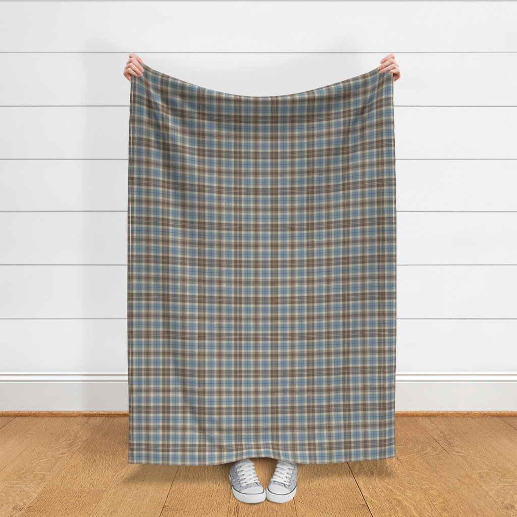 Cream with Beige and Blue French Provincial Tartan Fabric autumnal tartan fabric