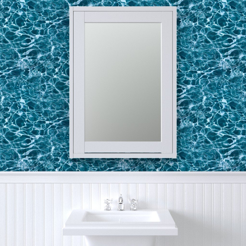 Teal Ripples in Wavy Water Wallpaper water waves wallpaper