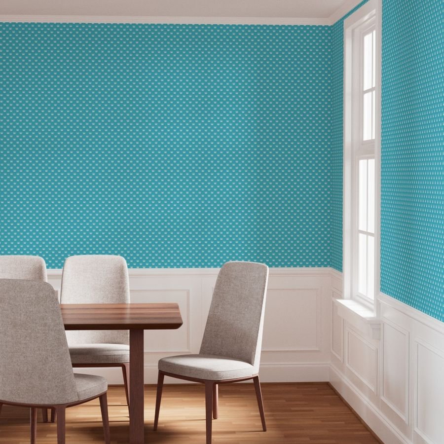 Mini Turquoise with Pale Grey Crowns Turquoise Wallpaper crowns wallpaper