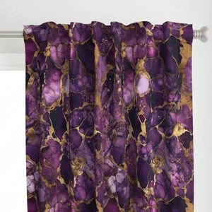 Amethyst and Gold Alcohol Ink 4 Decor Collection Interior Collection amethyst ink curtain design