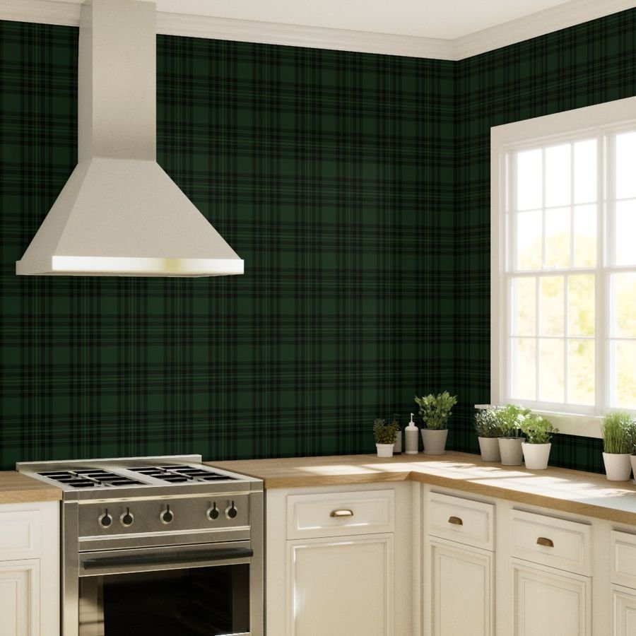 Jumbo Hunter Green Christmas Stewart Tartan Wallpaper clan tartan wallpaper