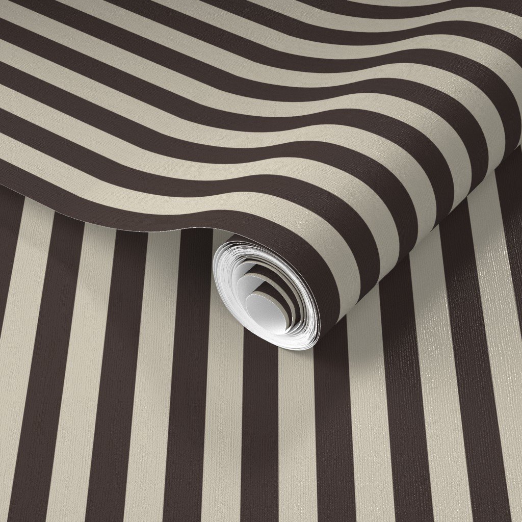 Half Inch Pencil Stripes Cream and Chocolate Wallpaper chocolate stripes wallpaper