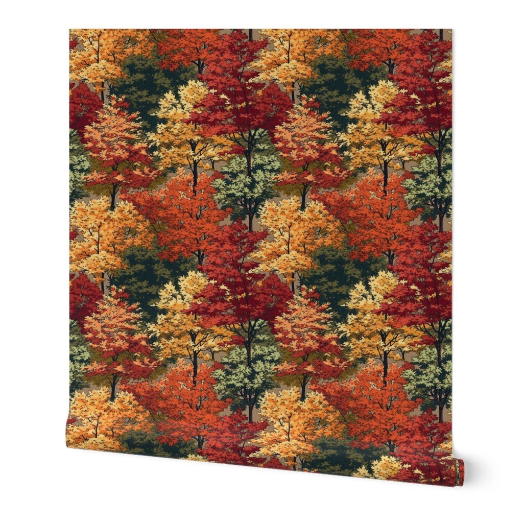 Small New England Endless Forest Fall Trees Wallpaper autumn garden wallpaper