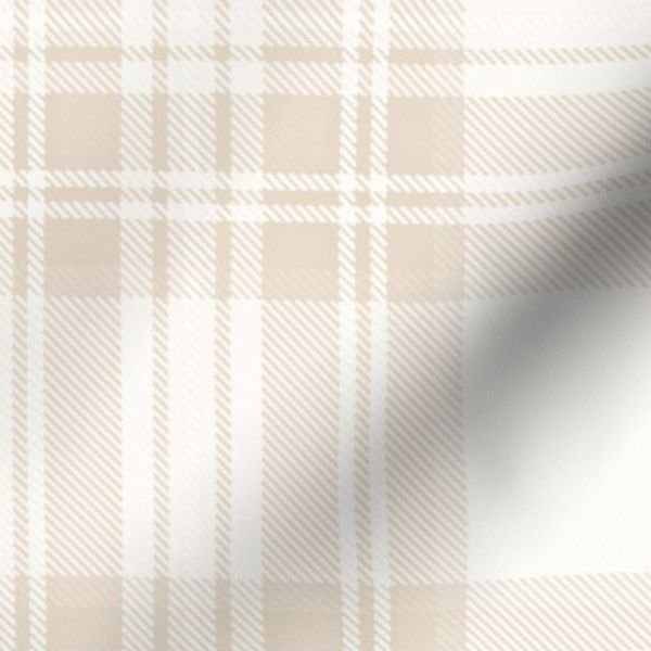 Sandstone Cream Large Traditional Tartan Plaid Pattern Design Collection Design Collection large scale fabric design