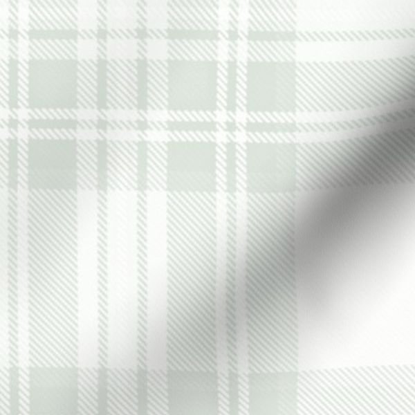 Pale Sage Green Botanical Large Traditional Tartan Plaid Pattern Home Styling Collection Design Collection large scale fabric design
