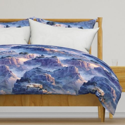 Winter Silence Over the Grand Canyon Watercolor Landscape Home Styling Collection Decor Collection national park duvet cover design