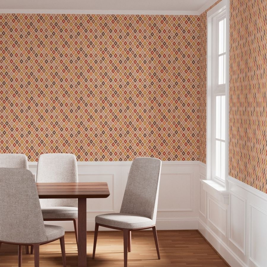 Hotel Cala Sol Sun Bleached Vintage Diamond Textile Design Collection Home Styling Collection coastal wallpaper