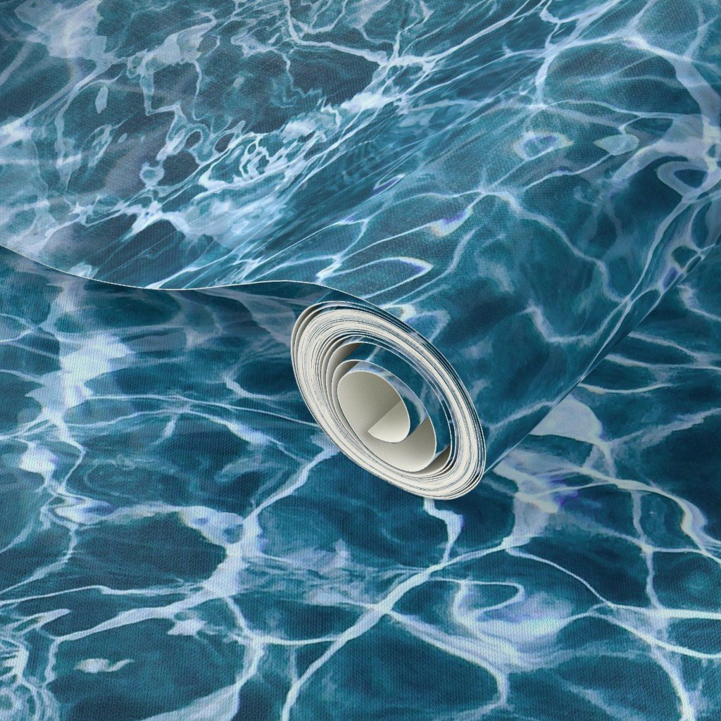 Naxos Aegean Blue Water Ripples Home Decor Collection Design Collection cool tone wallpaper