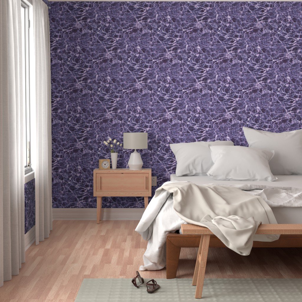 Bermuda Horseshoe Bay Pink Violet Water Ripples Home Decor Collection Interior Collection dusky blue wallpaper