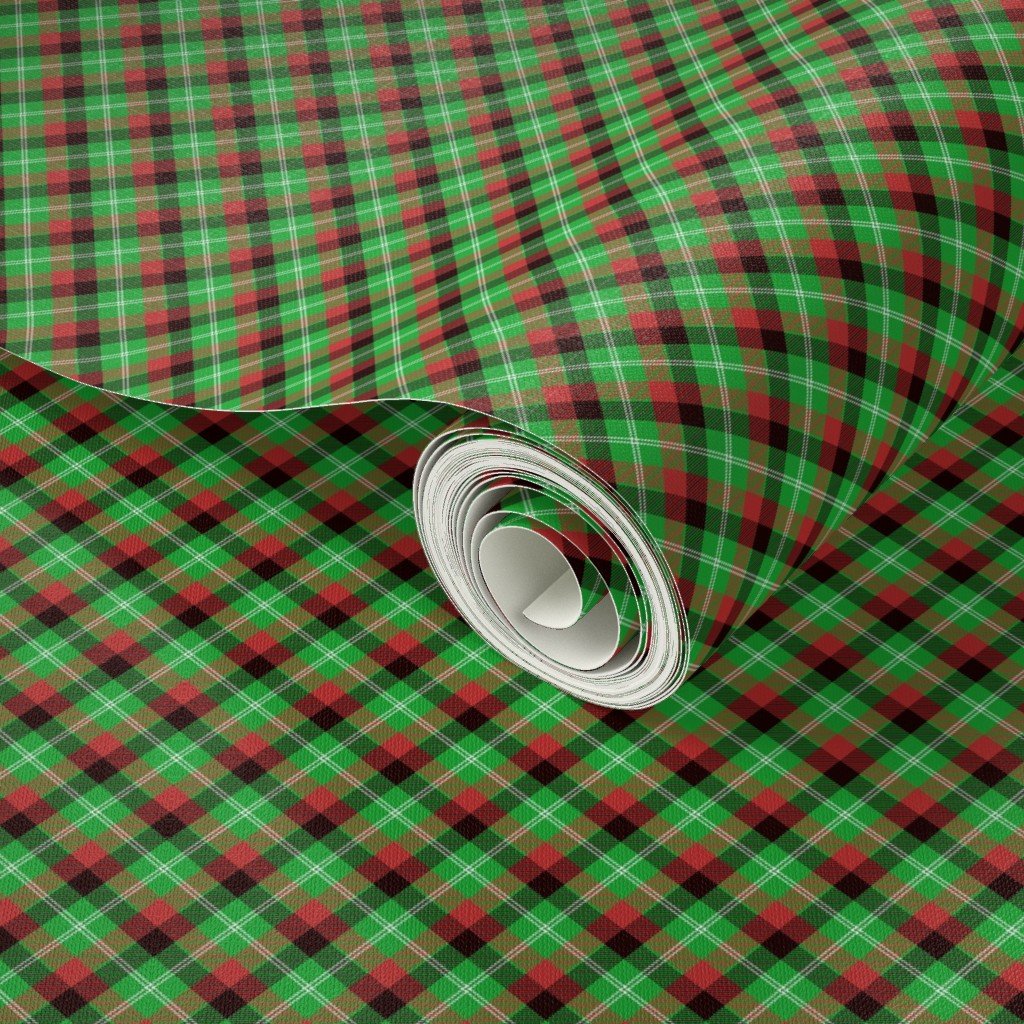 Christmas Holly Green Red and Black and Argyle Tartan Plaid with Crossed Decor Collection Home Decor Collection christmas tartan wallpaper