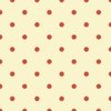 Red Vermillion Polka Dots on Vintage Christmas Yellow Gold