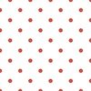 Red Vermillion Polka Dots on Vintage Christmas Snowy White
