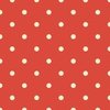 Yellow Gold Polka Dots on Vintage Christmas Red Vermillion