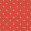 Green Polka Dots on Vintage Christmas Red Vermillion
