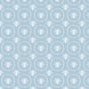 Small French Provincial Bees in Laurel Wreaths in White on Sky Blue