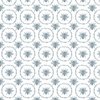 Small French Provincial Bees in Laurel Wreaths in Winter Blue on White