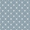 Small French Provincial Bees in Laurel Wreaths in White on Winter Blue