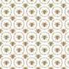 Small French Provincial Bees in Laurel Wreaths in Tan on White