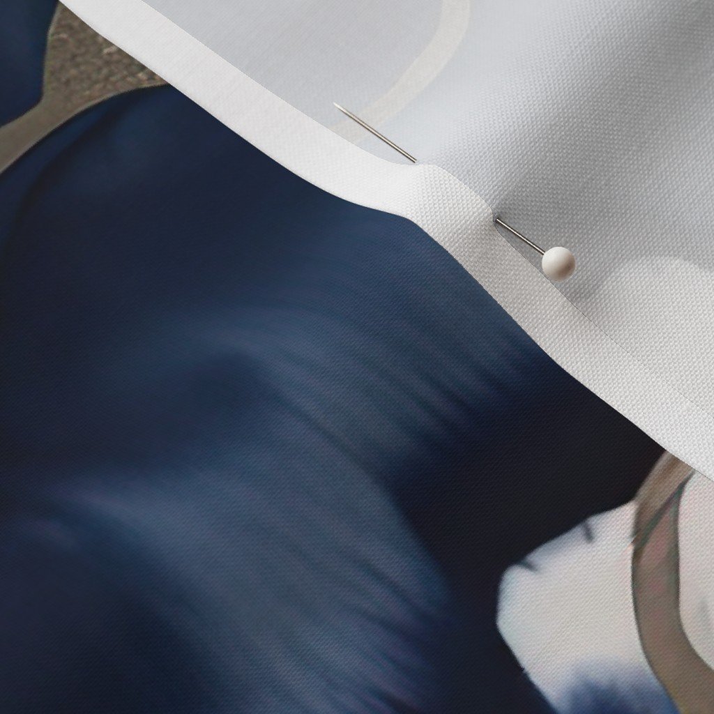 Twilight Navy Blue and Grey with Antique Gold Alcohol Ink Liquid Fabric alcohol ink fabric