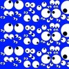 Googly Goo Goo Eyes on Neon Yellow Interior Collection Design Collection Googly Goo Goo Eyes on Electric Neon Blue colorway design