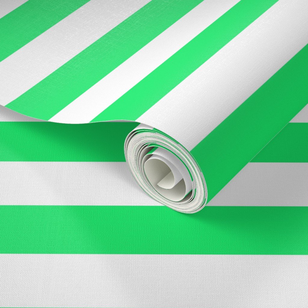 Lime Mojito Green Horizontal Tent Stripes Florida Colors of the Sunshine Decor Collection Decor Collection lime mojito stripes wallpaper