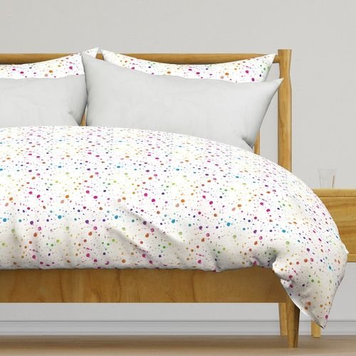 Rainbow Bright Pastel Watercolor Drops Splatters and Dribbles Interior Collection Home Decor Collection pastel drops duvet cover design