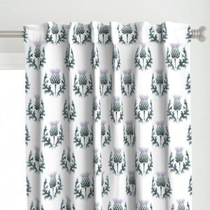 Large Watercolor Scottish Thistle Flower of Scotland Design Collection Decor Collection purple thistle curtain design