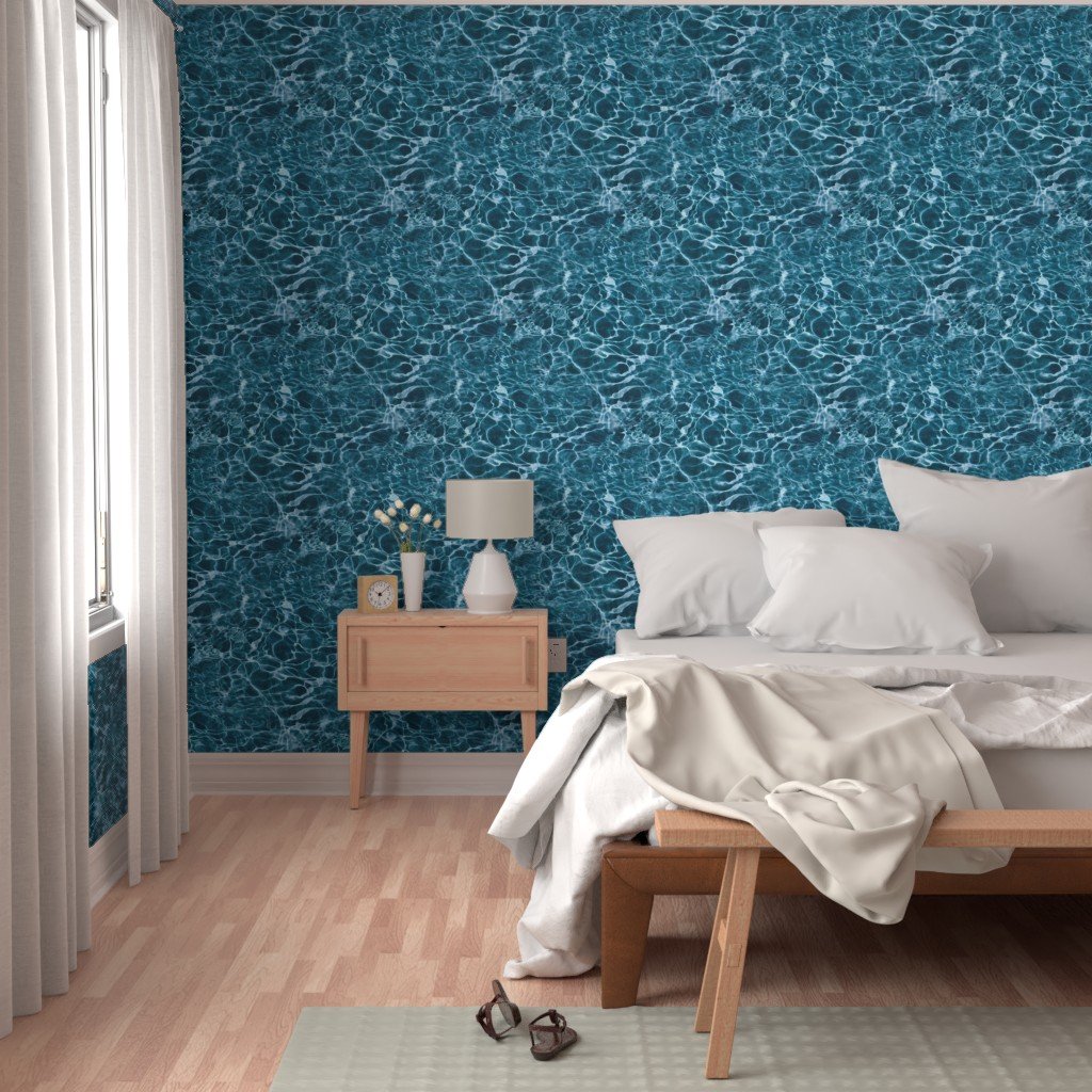 Teal Ripples in Wavy Water Wallpaper ocean wallpaper