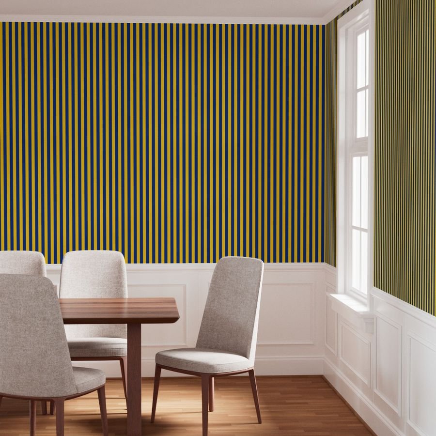 School Colors Vertical One Inch Stripe Blue and Gold Mairemont HS Wallpaper blue gold strip e wallpaper