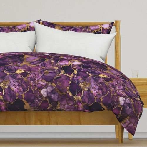 Amethyst and Gold Alcohol Ink 4 Decor Collection Interior Collection gold metallic ink duvet cover design
