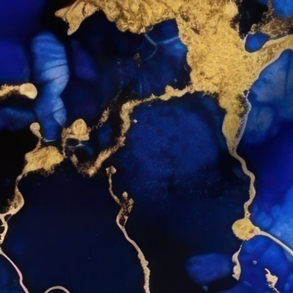 Cobalt Blue and Gold Alcohol Ink 3 Decor Collection Home Decor Collection alcohol ink fabric design