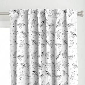 Grey Ombre Watercolor Sea Turtle Print Interior Collection Home Decor Collection grey ombre curtain design