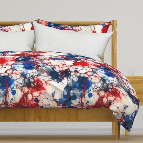 Red White and Blue Alcohol Ink USA Patriotic Flag Colors Alcohol Ink Home Decor Collection Home Styling Collection american flag duvet cover design