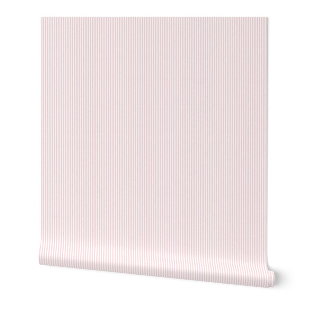 Soft Blush Pink Pinstripe in an English Country Garden Wallpaper blush pink wallpaper