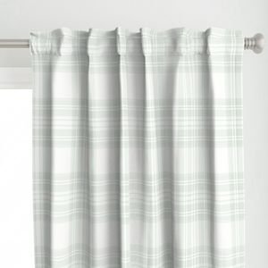 Pale Sage Green Botanical Large Traditional Tartan Plaid Pattern Home Styling Collection Design Collection soft tones curtain design