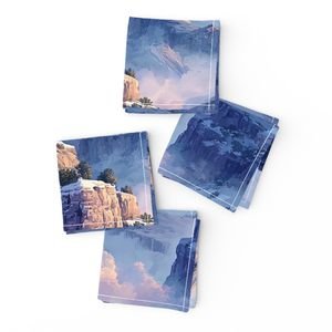 Winter Silence Over the Grand Canyon Watercolor Landscape Home Styling Collection Decor Collection canyon napkins design
