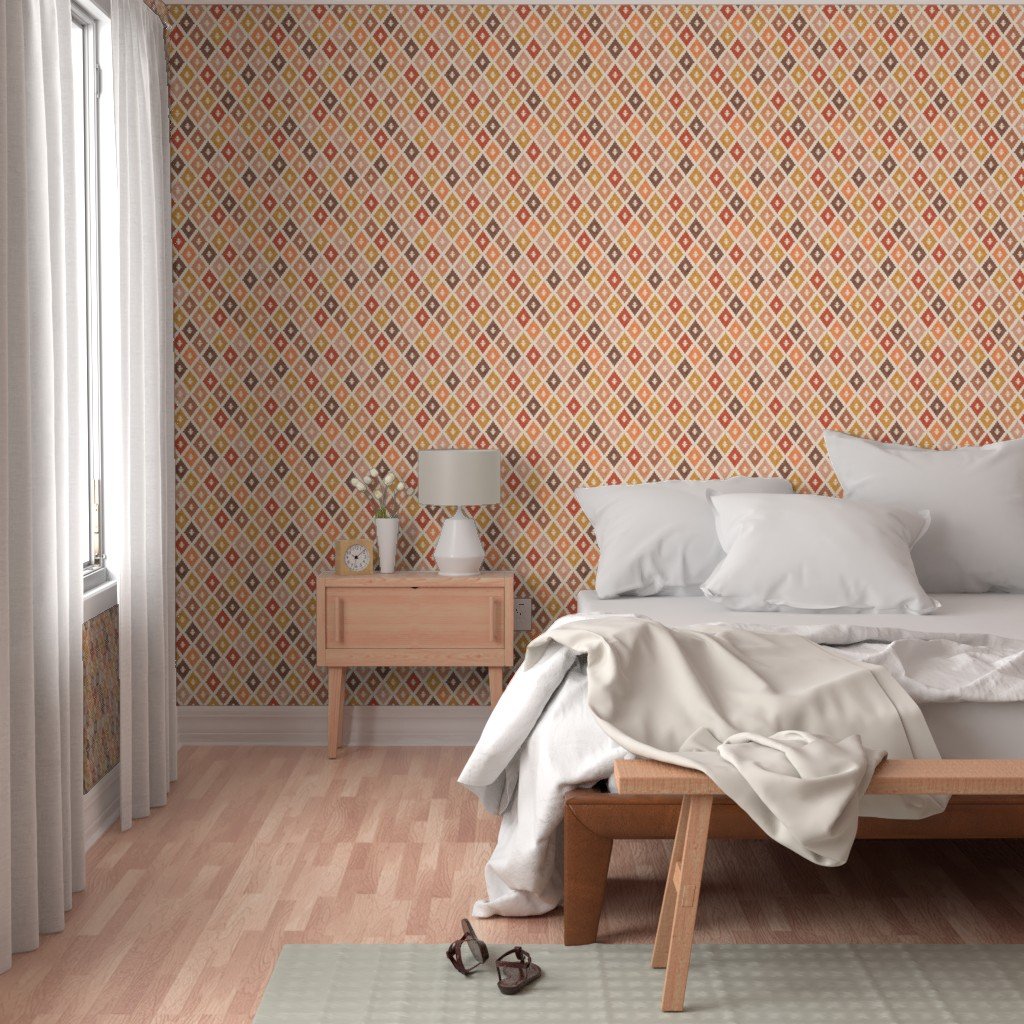 Hotel Cala Sol Sun Bleached Vintage Diamond Textile Design Collection Home Styling Collection diamonds wallpaper