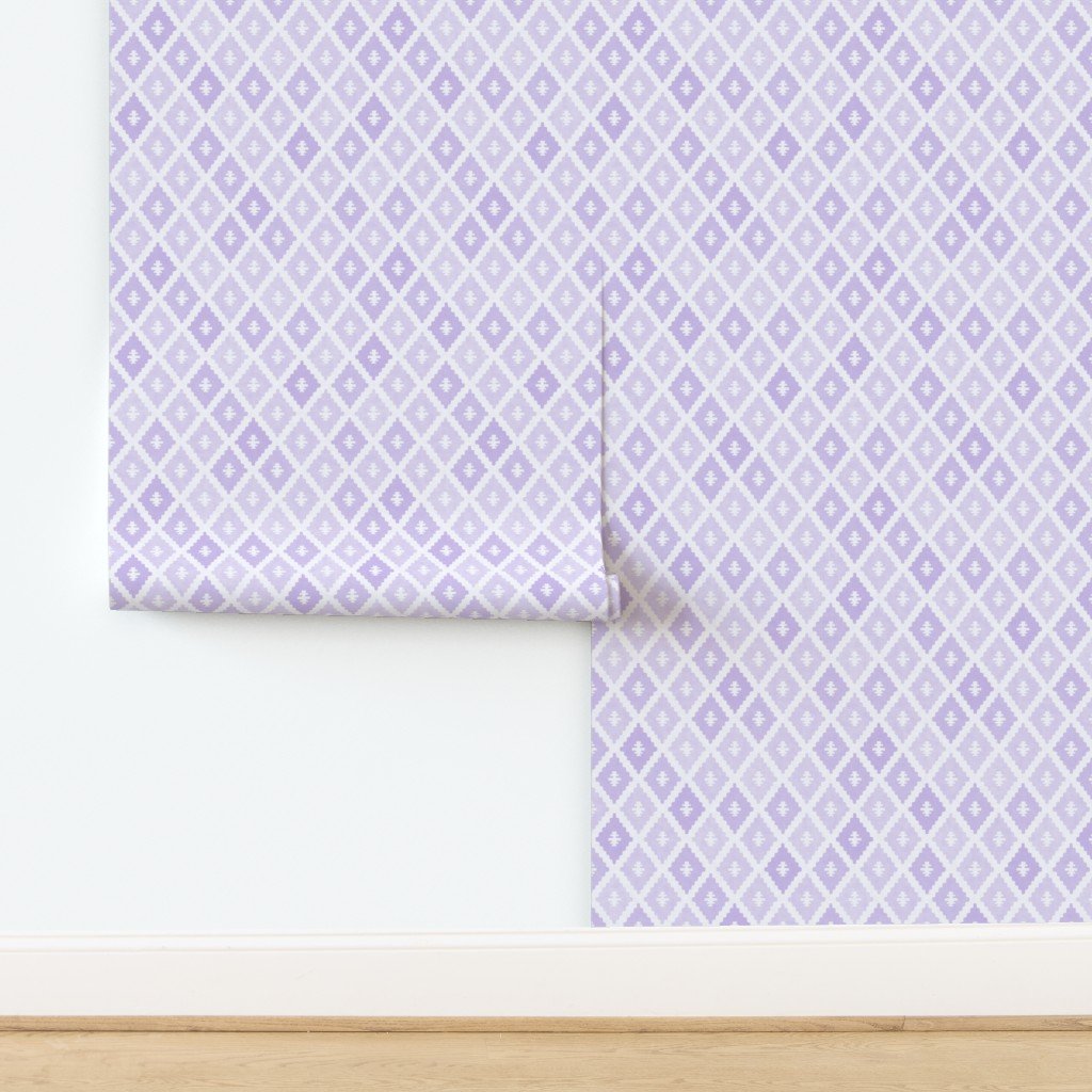 Small Sun Faded Mediterranean Diamond Pattern in Soft Orchid Lavender Decor Collection Interior Collection pastel lavender wallpaper