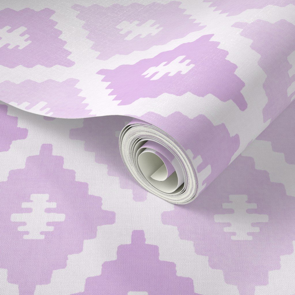 Large Sun Faded Mediterranean Diamond Pattern in Petal Orchid Pink Design Collection Design Collection powder orchid wallpaper