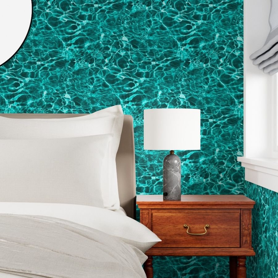 Curacao Playa Kenepa Electric Aqua Water Ripples Decor Collection Interior Collection water ripples wallpaper