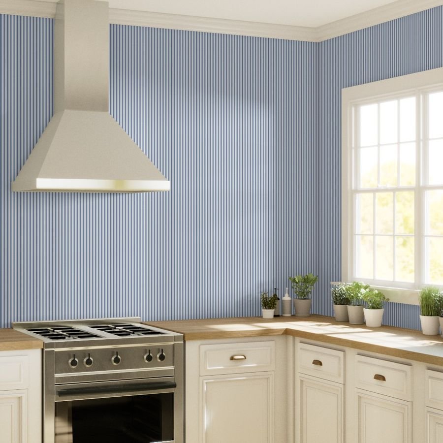 Mattress Ticking Dark Blue Wallpaper striped ticking wallpaper