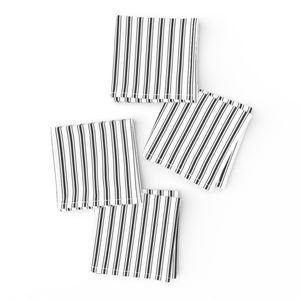 Mattress Ticking Narrow Striped Pattern in Dark Black and White Home Decor Collection Decor Collection black stripe napkins design