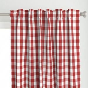Aurora Red Gingham Check Pattern Design Collection Design Collection checked plaid curtain design