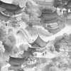 Small Chinese Village in Grey Porcelain Glaze