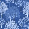 New England Endless Forest Trees Winter Light Blue Porcelain Glaze