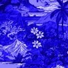 Vintage Hawaiian Landscape in Royal Blue Porcelain Glaze