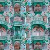 Barcelona House Architectural Detail in Windows Columns Arches and