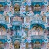 Barcelona House Architectural Detail in Windows Columns Arches and