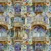 Barcelona House Architectural Detail in Windows Columns Arches and