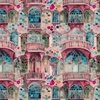 Barcelona House Architectural Detail in Windows Columns Arches and